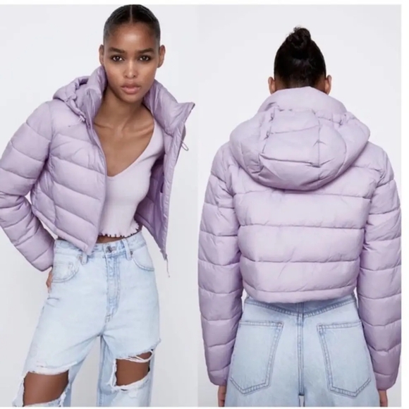 Zara lilac cropped puffer jacket - Picture 14 of 14